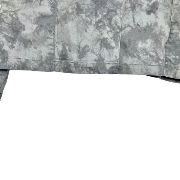 Democracy Seamed Denim Military Jacket Stormy Sea Tie Dye Gray NWT - Picture 8 of 10